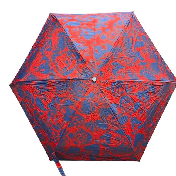 Burberry Water Rose Compact Umbrella, Blue and Red